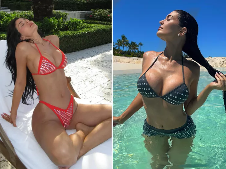 Kylie Jenner-Inspired Embellished Bikini Look